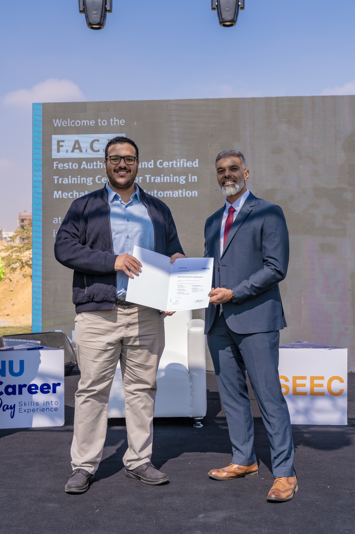 FESTO Professional Diploma graduates from Nile University at the NU Career Day