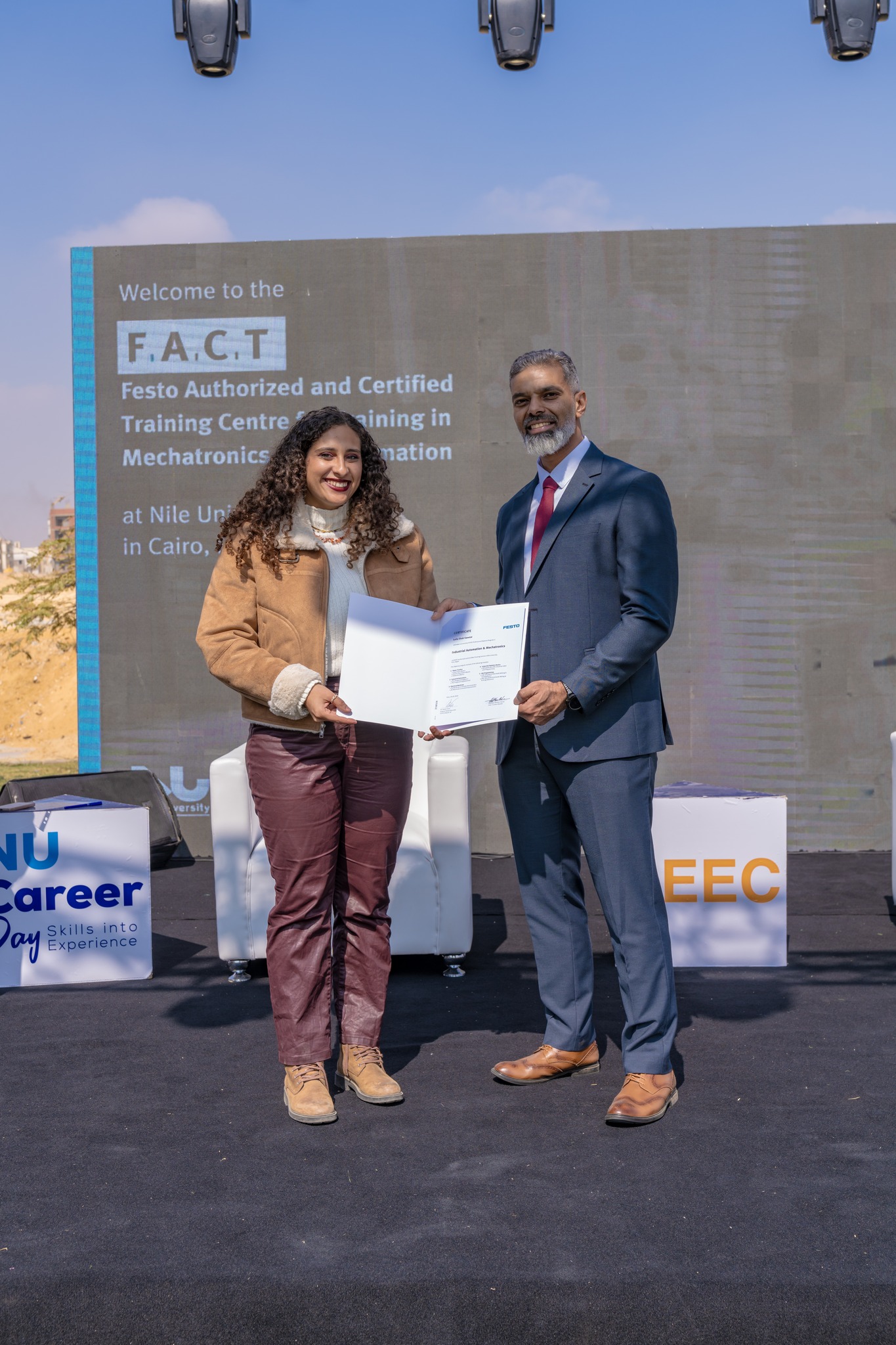 FESTO Professional Diploma graduates from Nile University at the NU Career Day