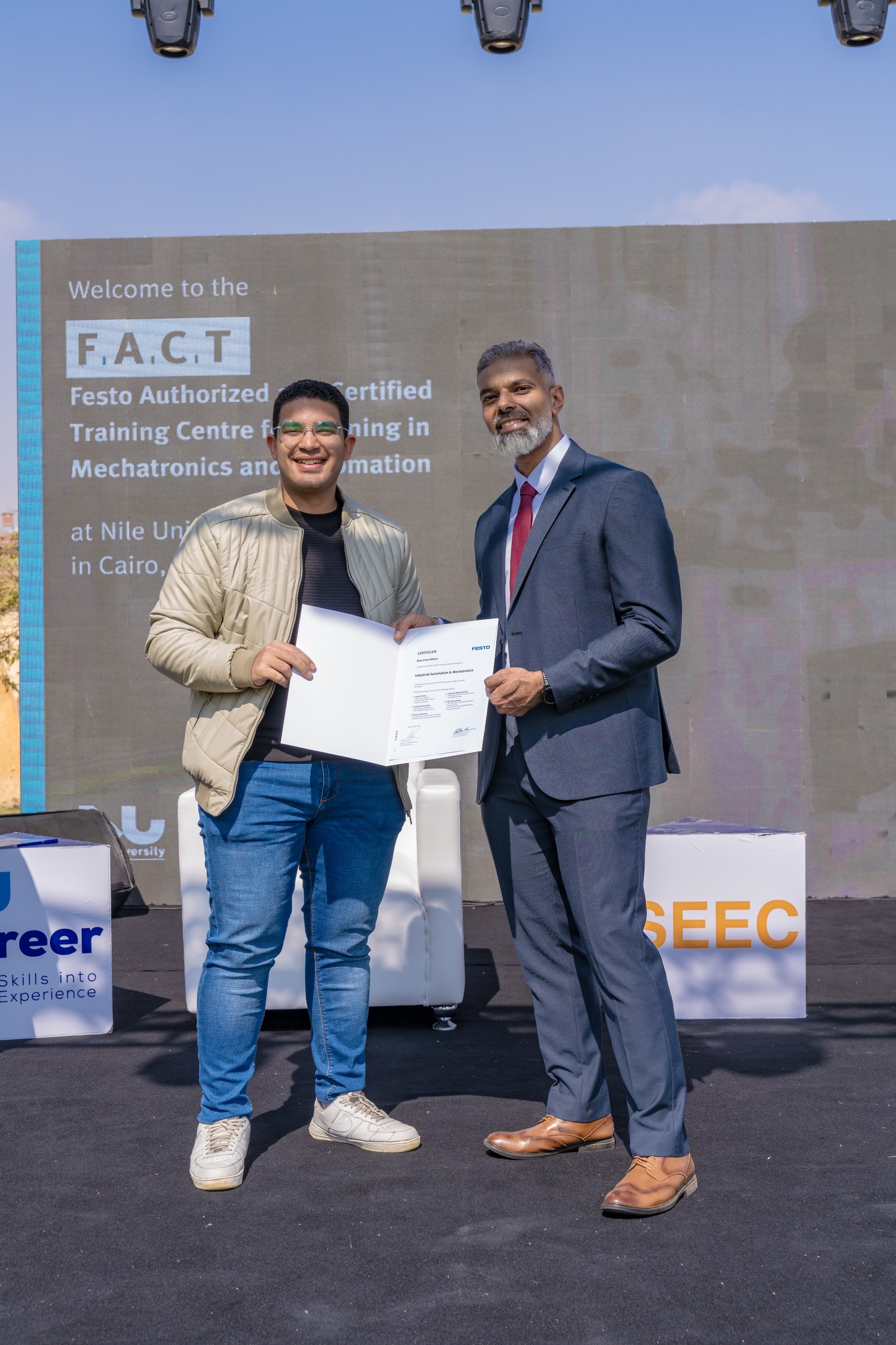 FESTO Professional Diploma graduates from Nile University at the NU Career Day