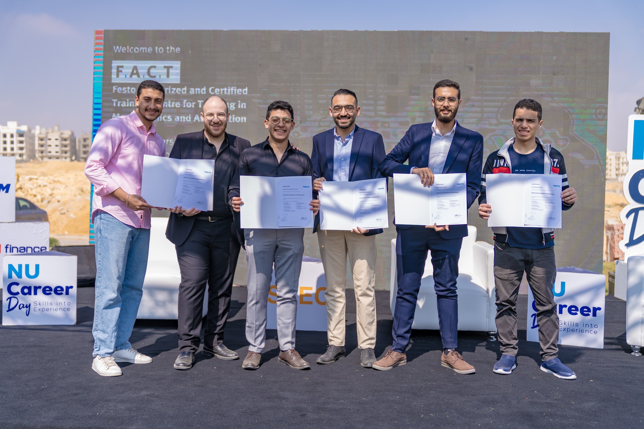 FESTO Professional Diploma graduates from Nile University at the NU Career Day