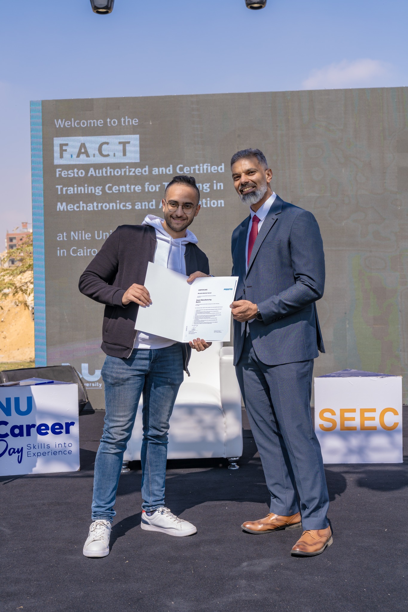 FESTO Professional Diploma graduates from Nile University at the NU Career Day