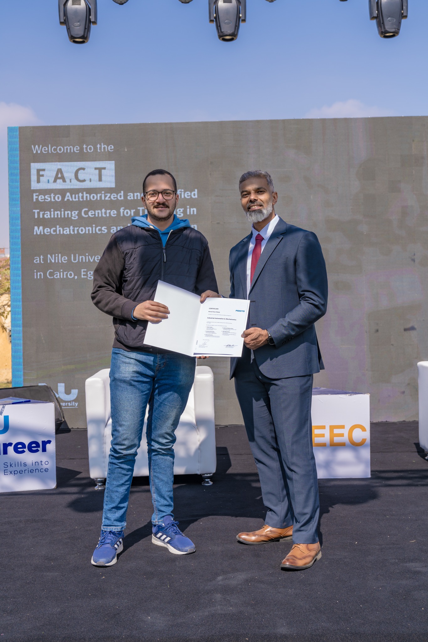 FESTO Professional Diploma graduates from Nile University at the NU Career Day