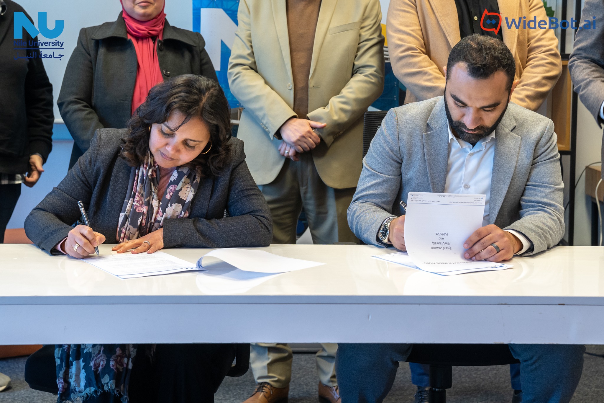 Nile University has signed a MOU with WideBot, a leading company in artificial intelligence and chatbot technology