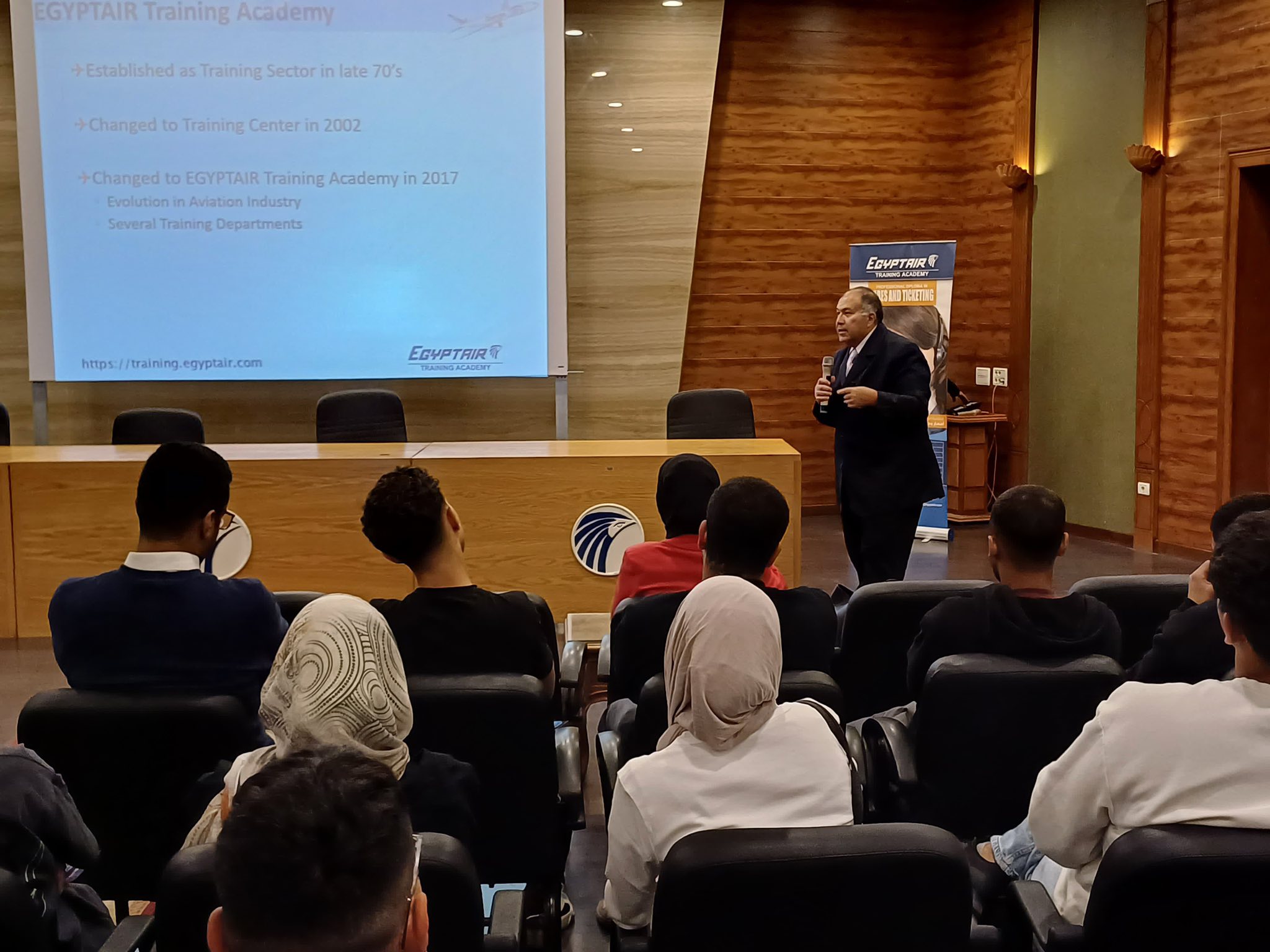 Nile University students on a field visit to EGYPTAIR TRAINING ACADEMY