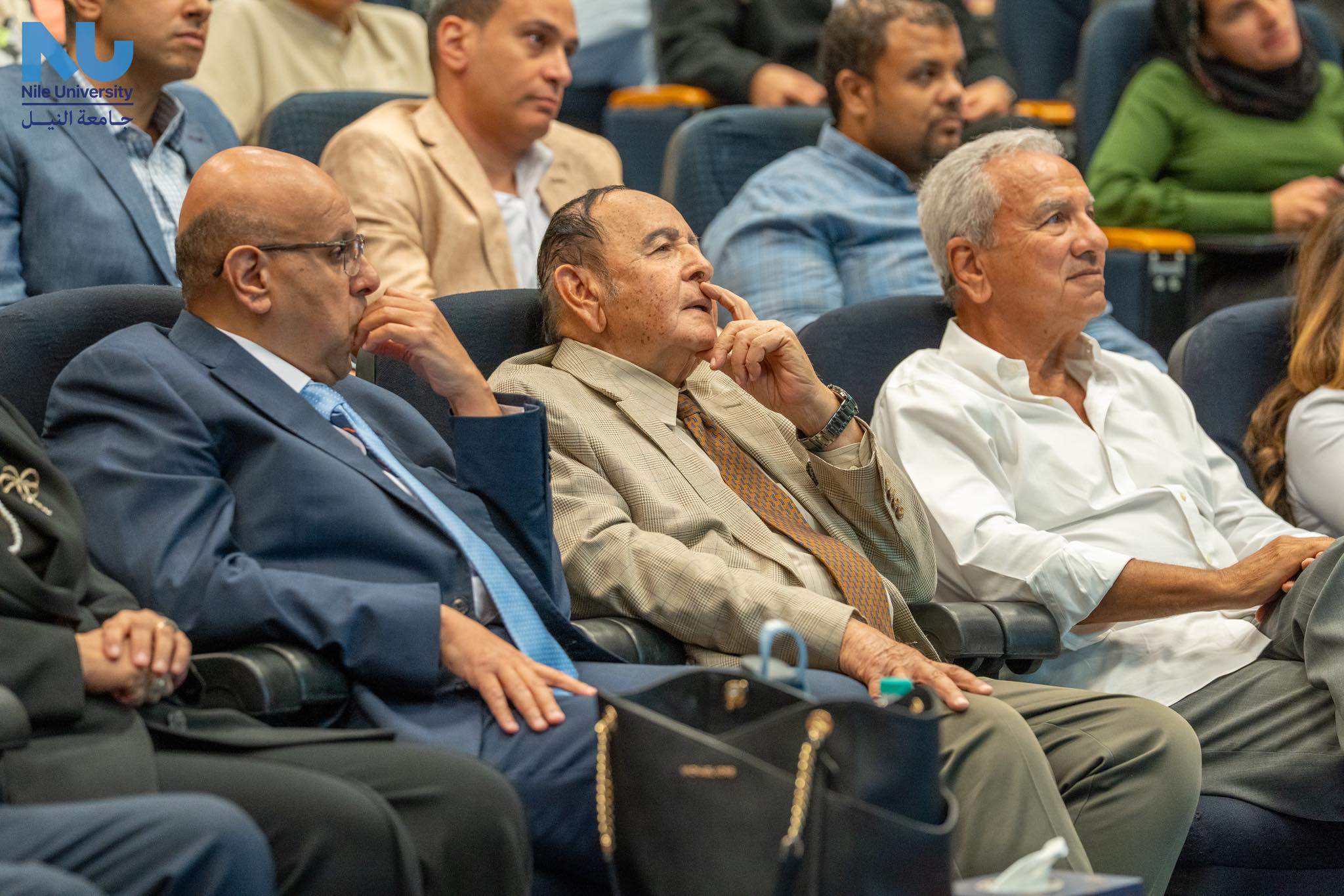 Nile University Hosts Major General Samir Farag for a Seminar on National Security and Current Challenges In line with Nile University’s mission to build student awareness and foster national belonging, the university, led by Dr. Wael Akl, hosted Major General Samir Farag ( strategic expert and former Director of the Morale Affairs Department of the Armed Forces ) for a seminar titled: "Egyptian National Security: Challenges and Essentials." The event coincided with Egypt’s Sinai Liberation Day celebrations