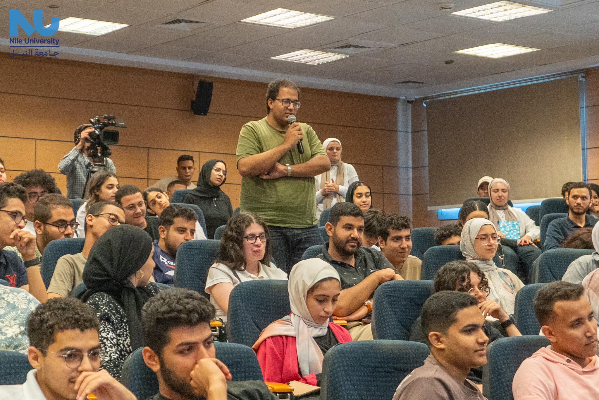 Nile University Hosts Major General Samir Farag for a Seminar on National Security and Current Challenges In line with Nile University’s mission to build student awareness and foster national belonging, the university, led by Dr. Wael Akl, hosted Major General Samir Farag ( strategic expert and former Director of the Morale Affairs Department of the Armed Forces ) for a seminar titled: "Egyptian National Security: Challenges and Essentials." The event coincided with Egypt’s Sinai Liberation Day celebrations