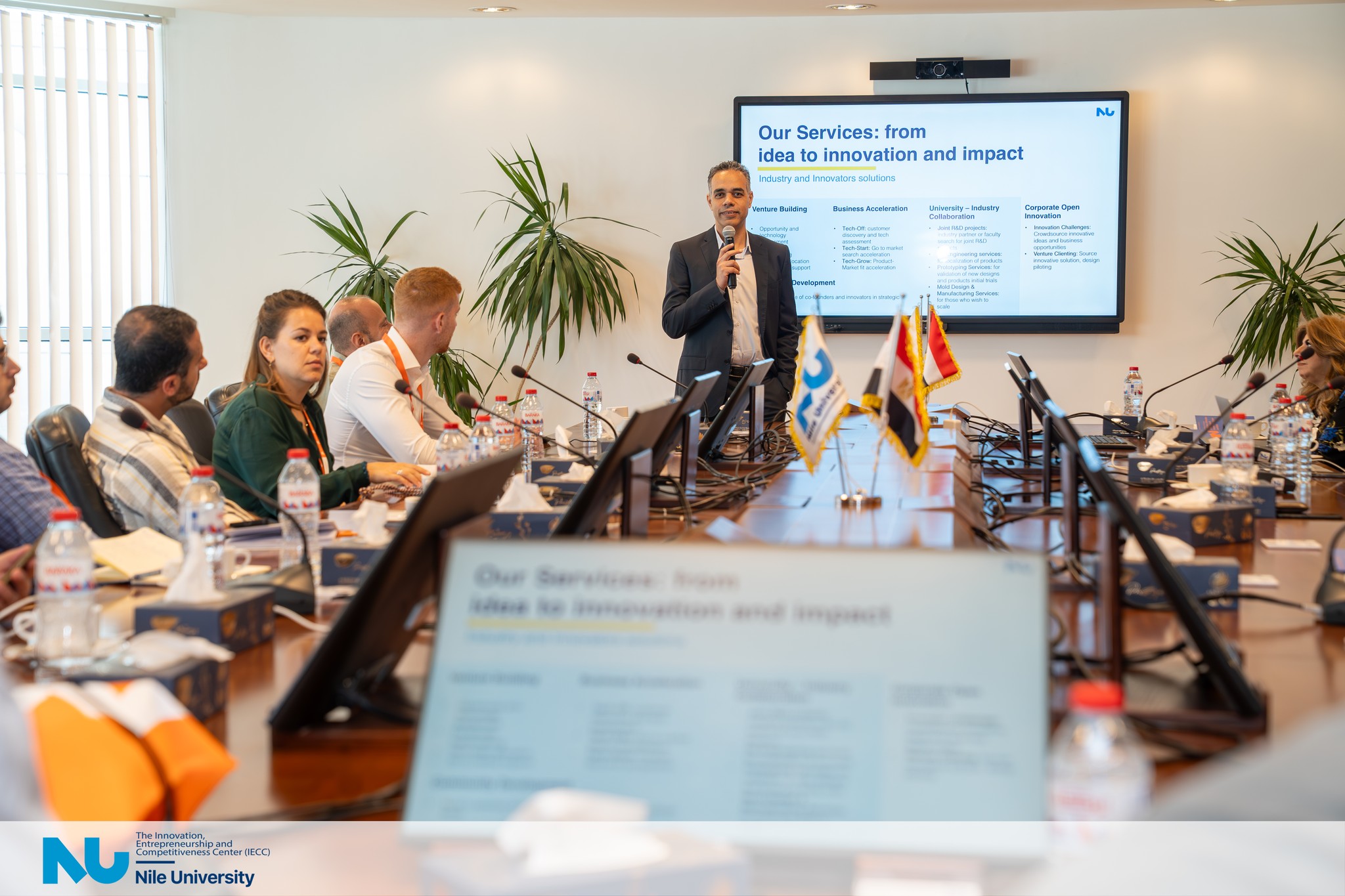 We hosted a visit from the Dutch Embassy delegation at Nile University, as part of their exploration of research, innovation, and entrepreneurship ecosystems in Egypt