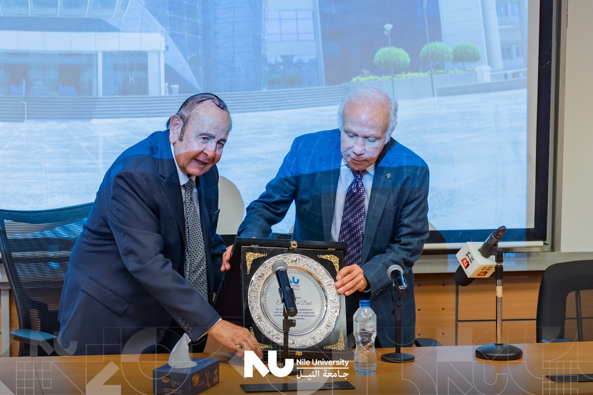 Nile University proudly honored Eng. Salah Diab and the Al-Masry Al-Youm family for their exceptional contributions and unwavering support toward NU’s continuous growth and advancement