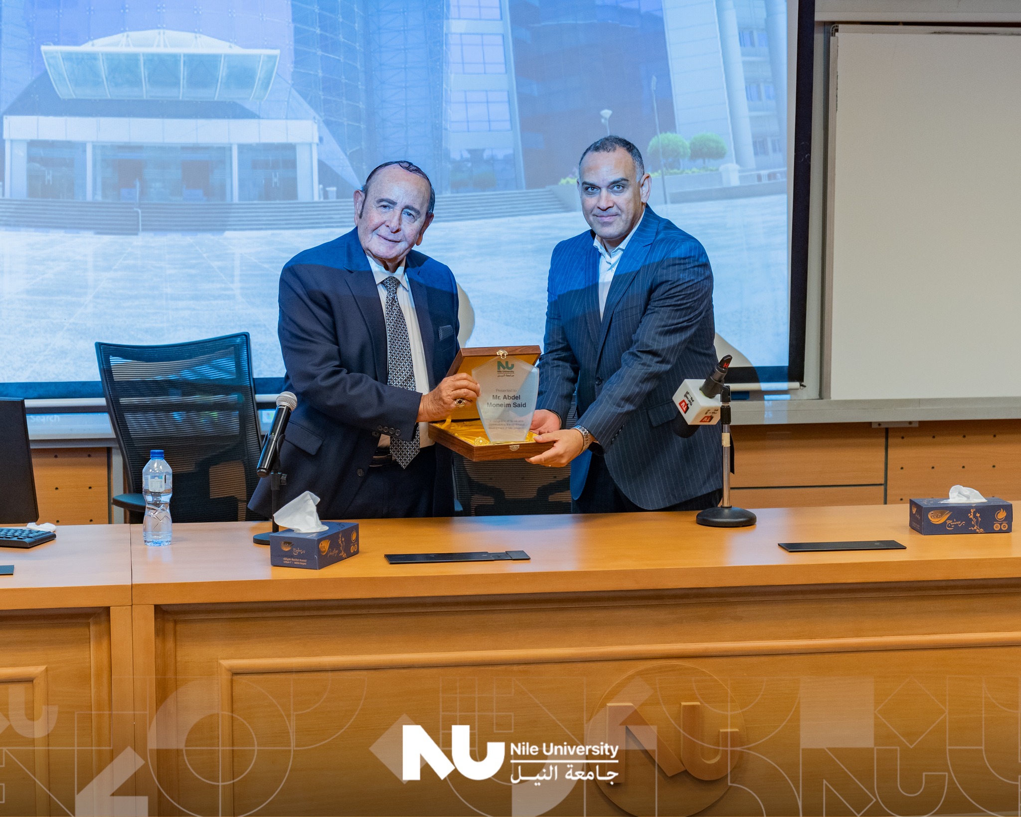 Nile University proudly honored Eng. Salah Diab and the Al-Masry Al-Youm family for their exceptional contributions and unwavering support toward NU’s continuous growth and advancement